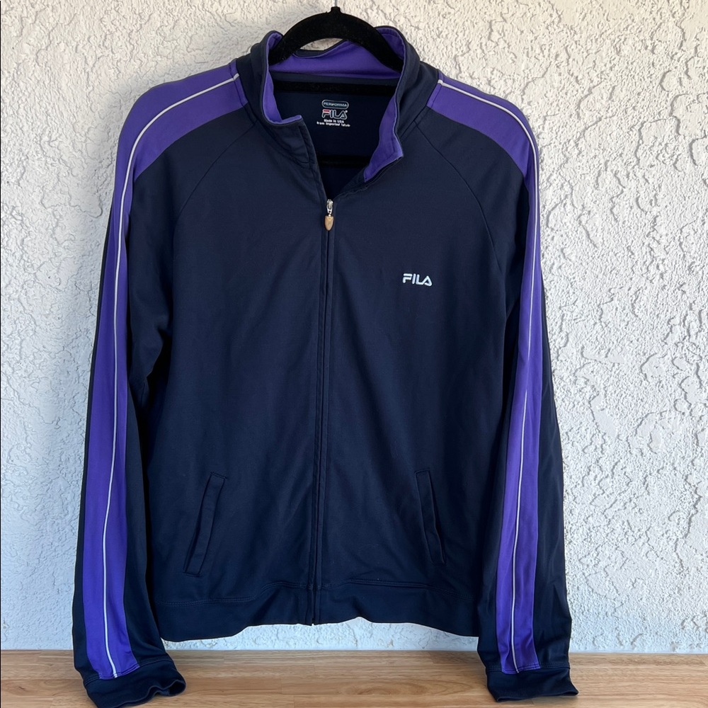 Fila Men's Navy and Purple Track Jacket